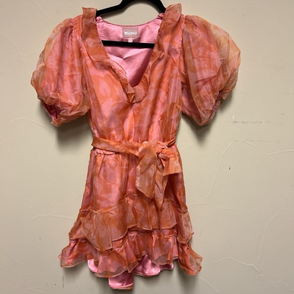 Show Me Your MuMu Kids Dress - Pink and Orange - Picture 2 of 2